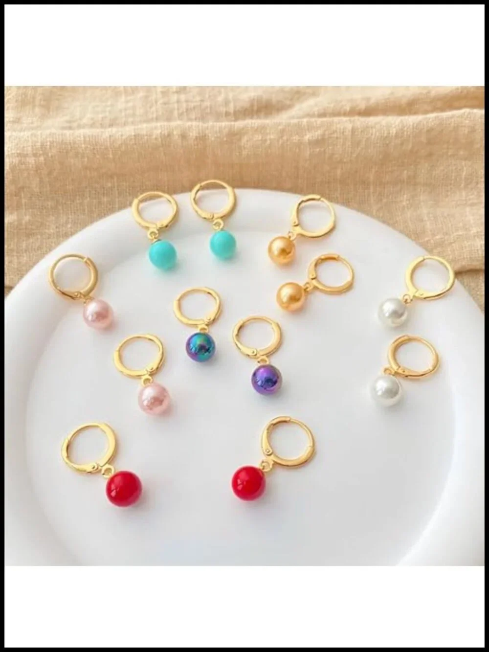 Gold-Tone Huggie Hoop Earrings with Pearl Drop, Lever-Back Closure